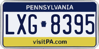 PA license plate LXG8395
