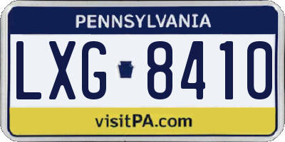 PA license plate LXG8410