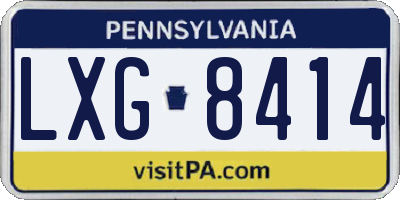 PA license plate LXG8414