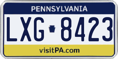PA license plate LXG8423