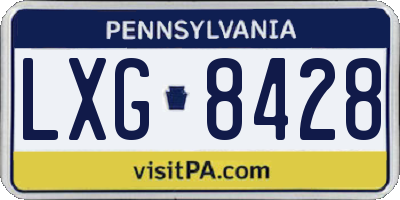 PA license plate LXG8428