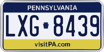 PA license plate LXG8439