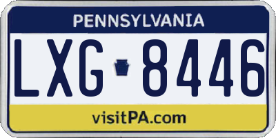PA license plate LXG8446