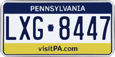 PA license plate LXG8447