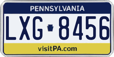 PA license plate LXG8456