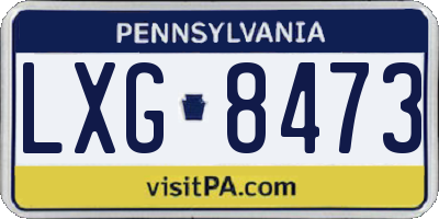 PA license plate LXG8473