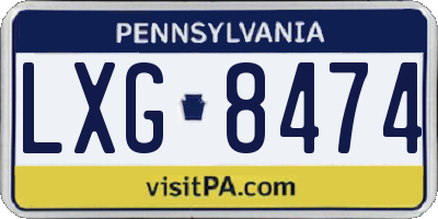PA license plate LXG8474