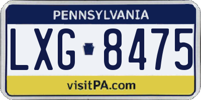 PA license plate LXG8475