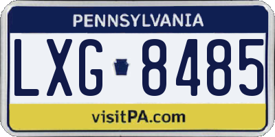 PA license plate LXG8485
