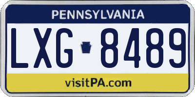 PA license plate LXG8489
