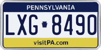PA license plate LXG8490