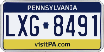 PA license plate LXG8491