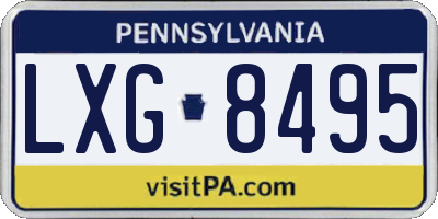 PA license plate LXG8495