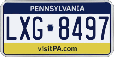 PA license plate LXG8497