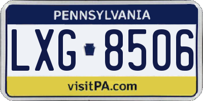 PA license plate LXG8506