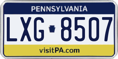 PA license plate LXG8507