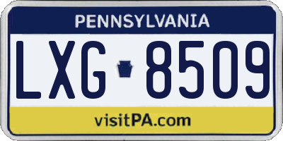 PA license plate LXG8509