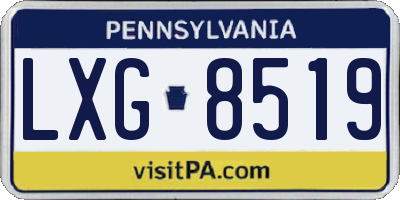 PA license plate LXG8519