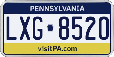 PA license plate LXG8520