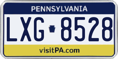 PA license plate LXG8528