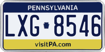 PA license plate LXG8546
