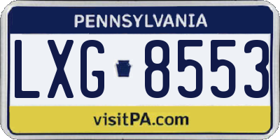 PA license plate LXG8553
