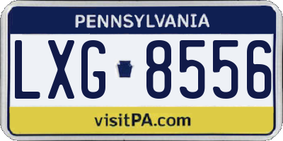 PA license plate LXG8556