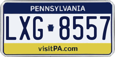 PA license plate LXG8557