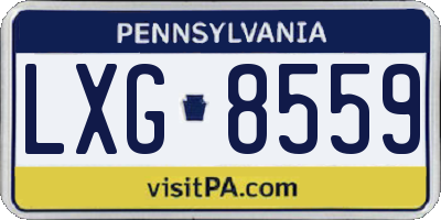 PA license plate LXG8559