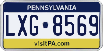 PA license plate LXG8569