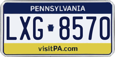PA license plate LXG8570