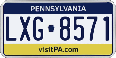 PA license plate LXG8571