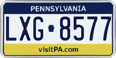 PA license plate LXG8577