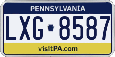 PA license plate LXG8587