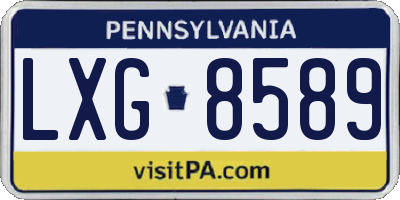 PA license plate LXG8589