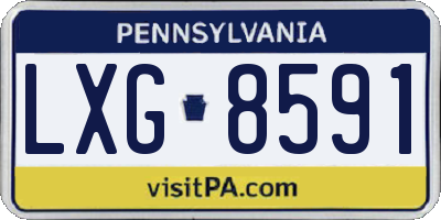 PA license plate LXG8591