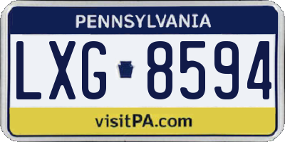 PA license plate LXG8594