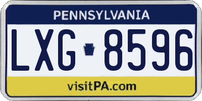 PA license plate LXG8596