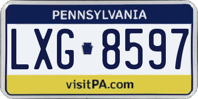 PA license plate LXG8597