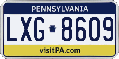 PA license plate LXG8609
