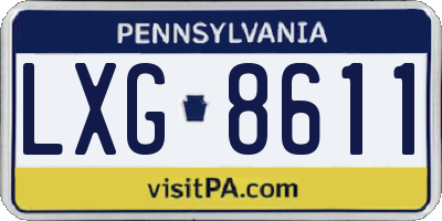 PA license plate LXG8611