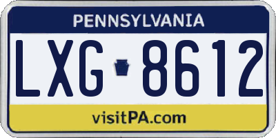PA license plate LXG8612