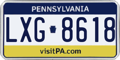PA license plate LXG8618