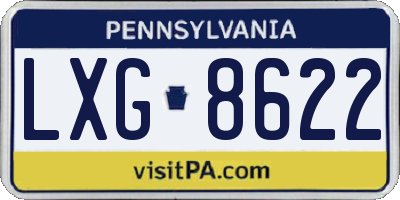 PA license plate LXG8622