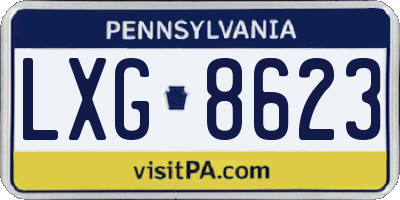 PA license plate LXG8623