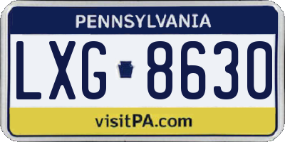 PA license plate LXG8630