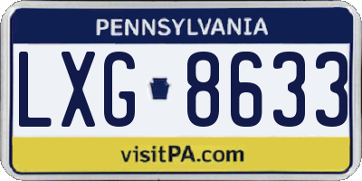 PA license plate LXG8633