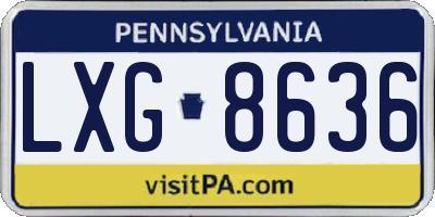 PA license plate LXG8636