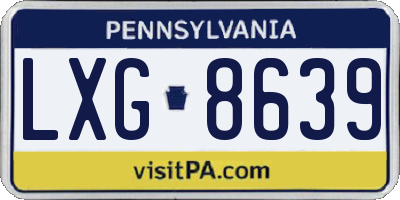 PA license plate LXG8639