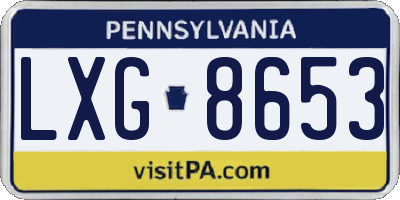 PA license plate LXG8653